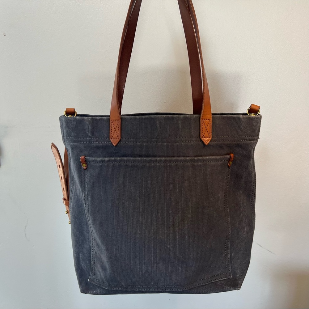 Madewell Canvas Medium Transport Tote - Black Sea